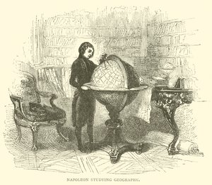 Napoléon étudiant la géographie - French School
